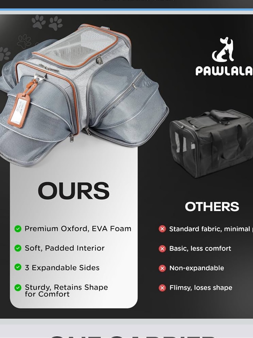 Dog/Cat/Pet Carrier with Wheels - Airline Approved - Expanded Sides NEW - Picture 3 of 11